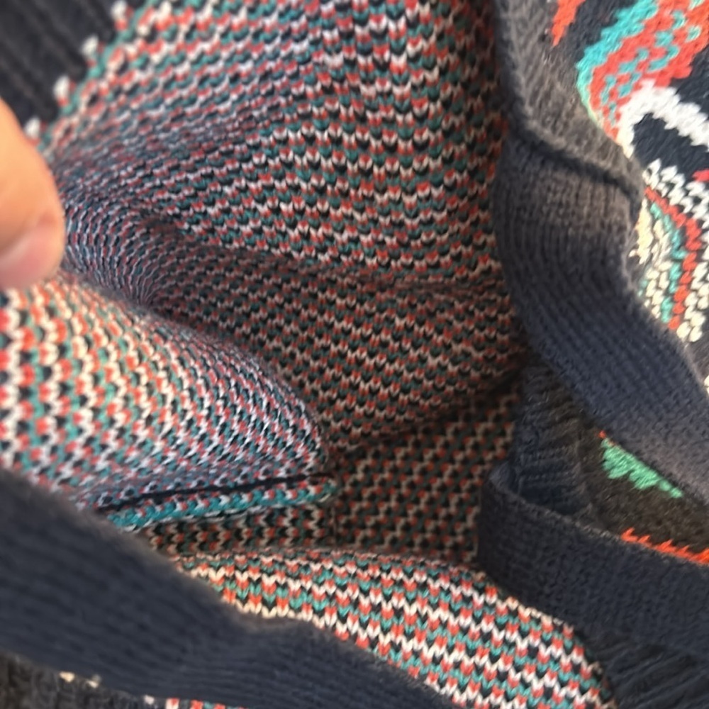 Bohemian Boho Blue Geometric Tribal Pattern Knitted Shoulder Bag New without tag - Picture 5 of 8